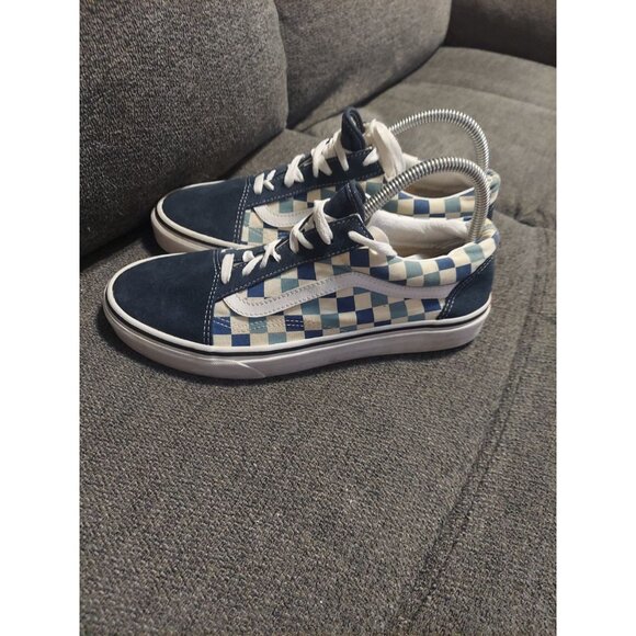 Size Mens 8.5 Womens 10.5- VANS Old Skool Blue Topaz Checkerboard Skateboarding - Picture 5 of 13